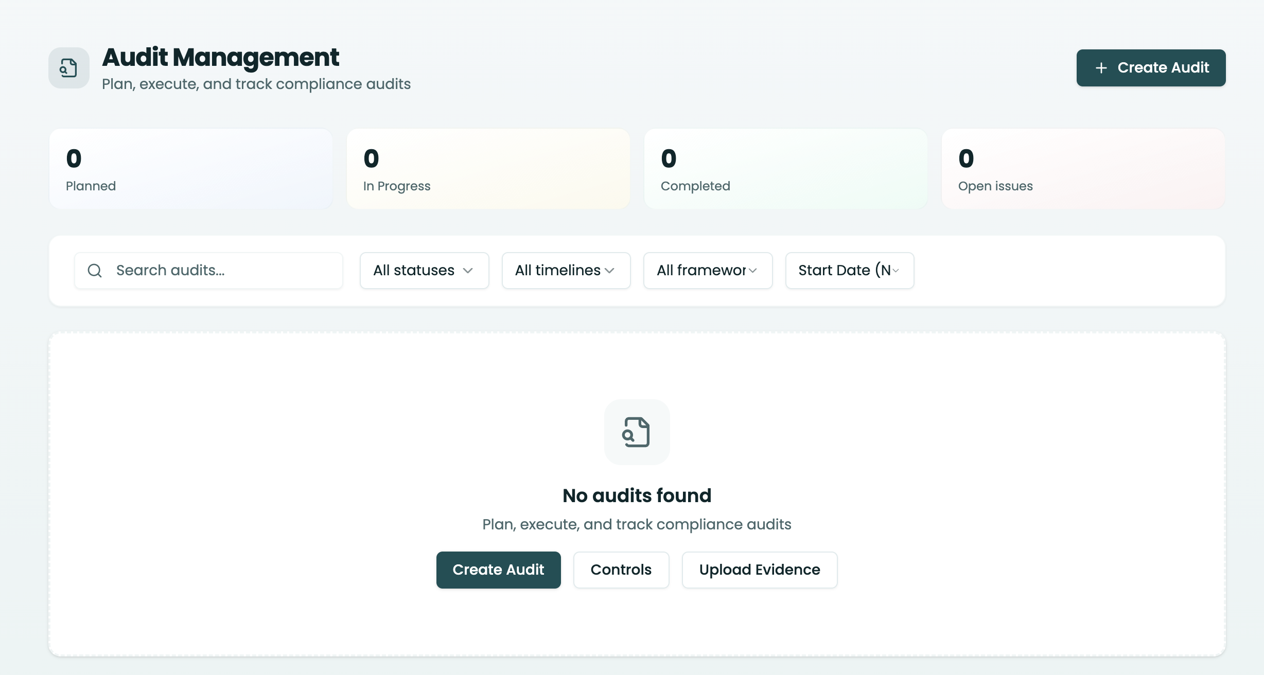 Audit Management module screenshot
